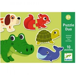 Djeco 38147 Educativos Duo Animales Puzzles