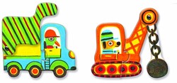 Djeco Puzzle Duo Fahrzeuge - FSC Karton bewegliche Teile