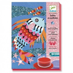 Djeco Sand und Glitzer Bastelset Fish Rainbows kreatives Spielzeug