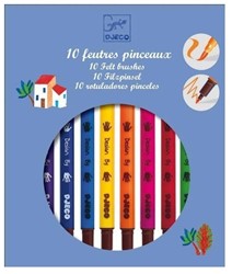DJECO 10 felt brushes- classic - 19 x 16,5 x 1,5 cm
