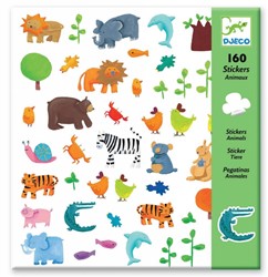 Djeco Sticker Tiere - FSC Papier - 160 Stück - Kreatives Bastelset