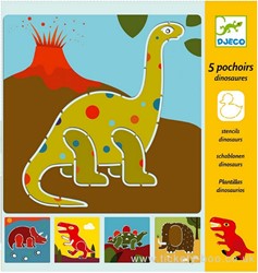 Djeco Schablonen Dinosaurier Bastelset - Kreative Zeichenhilfe