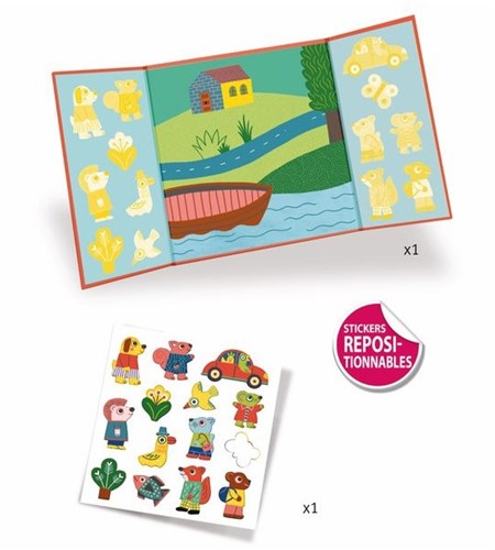 Djeco Sticker Tiere - wiederverwendbare Vinylsticker für Kinder-3
