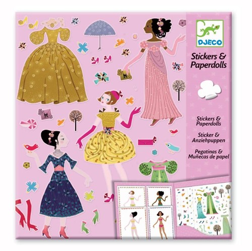 Djeco - Paper Dolls und Sticker Dresses Through the Season Papierpuppen