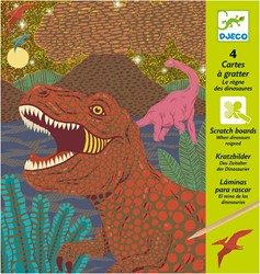 Djeco DJ09726 Kratzbilder When Dinosaurs reigned, Mehrfarbig
