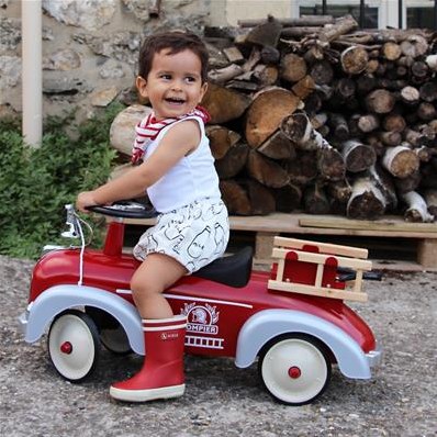 Baghera Rutschauto - Feuerwehrwagen Retro Kinderauto rot
