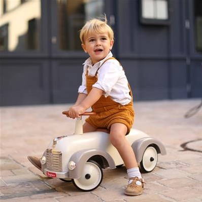 Baghera Rutschauto Retro Speedster grau - Vintage Spielzeugauto-2