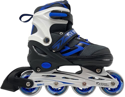 Verstellbare Inline Skates blau schwarz Aluminiumrahmen Größe 35-38 Kinder Skates-2