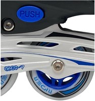 Verstellbare Inline Skates blau schwarz Aluminiumrahmen Größe 35-38 Kinder Skates-3
