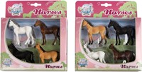 Kids Globe Horses 4 Pferde 1:32 2ass