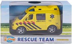 Ambulance Spielzeugauto Die-Cast Pull Back mit Licht und Sound gelb