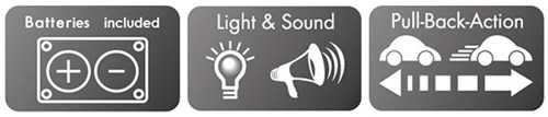 Feuerwehr Spielzeugauto Die-Cast Pull-Back mit Licht und Sound - 2-Play-3