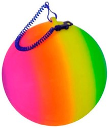 Regenbogenball mit Schnur - bunter Spielball für Kinder