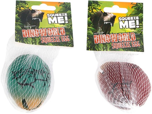 DinoWorld Anti Stress Knijp Ei met Dinosaurusfiguur