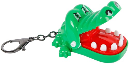 Beißender Krokodil Schlüsselanhänger Jungle Spielzeug grün Metall-2