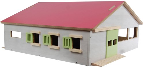 Kids GLOBE Pferdestall Spielzeug mit 3 Boxen und Reithalle 1:32 rosa-2