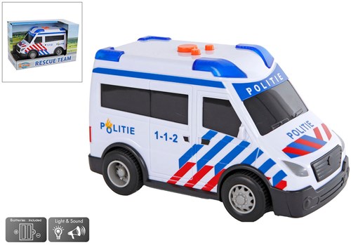 Spielzeug Polizeiauto Tankwagen free wheel Licht Sound 14cm weiß-3