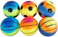 Fußball Basketball Spielzeugball Kunststoff im Netz 10cm Mehrfarbig-2