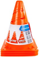 Pylonen orange Kunststoff Set - 4 Stück - Fußball Outdoor Spiele