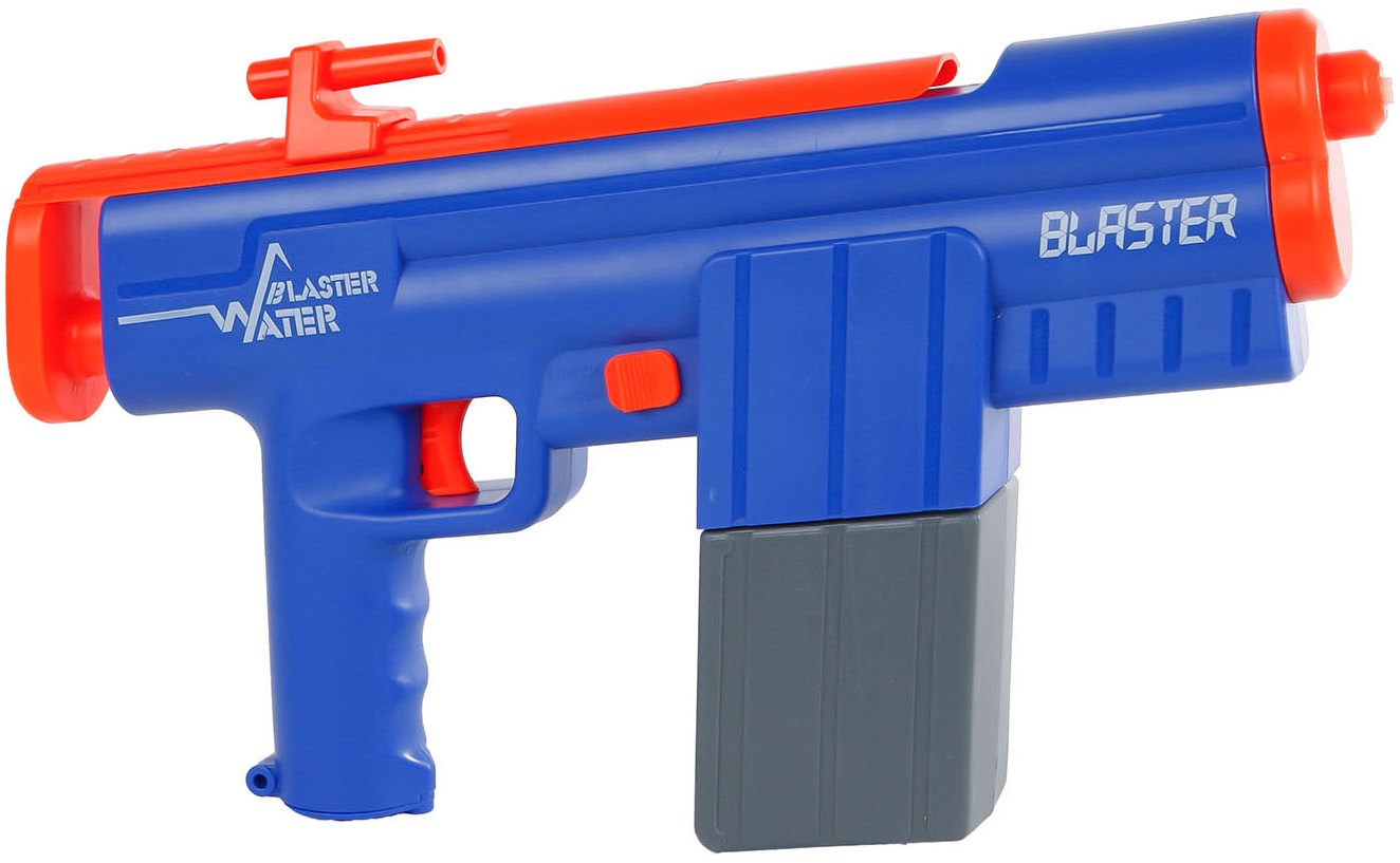 Wasserpistole elektrisch blau Sun Fun 35,5cm Spielzeug Sommerspaß Planet Happy DE