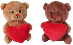 Plüsch Teddybär mit Herz - weicher Kuschelbär 15cm mehrfarbig