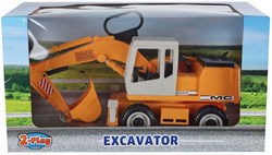 Spielzeug Bagger 2-Play 1:24 Maßstab 27cm gelb Kunststoff