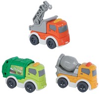 Baufahrzeug Spielzeug Mini Club free wheel Kunststoff 8cm mehrfarbig-2