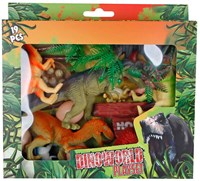 DinoWorld Dinosaurier Spielset Spielzeug 19-teilig mit Figuren und Zubehör