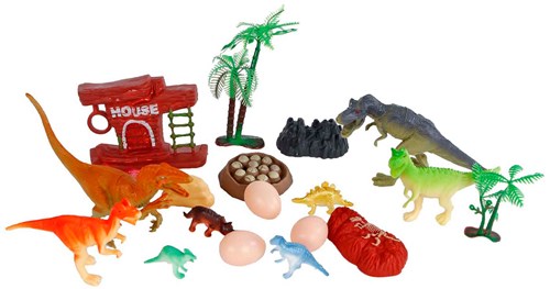 DinoWorld Dinosaurier Spielset Spielzeug 19-teilig mit Figuren und Zubehör-2