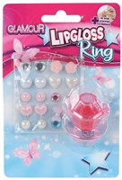 Glamour Lipgloss Ring en 10 Paar Oorring Stickers