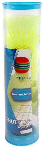 Gametime Nylon Shuttle Geel met Foam Kop 6st.