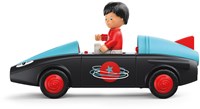 Toddys Spielzeugauto Sam Speedy mit Licht und Sound - 3-teilig - schwarz/türkis - inklusive beweglicher Spielfigur