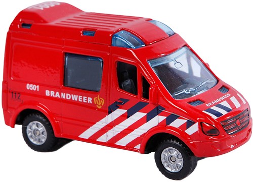 Feuerwehr Die-Cast Pull-Back Spielzeugauto 8 cm blau-2