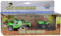 Kids Globe Terreinwagen met Trailer en Quad Licht en Geluid
