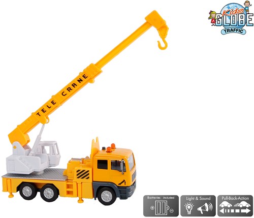 Kids GLOBE Kran Spielzeug Die-Cast mit Licht und Sound 15cm-2