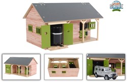 Kids Globe Pferdestall mit 2 Boxen und Schuppen 1:32 34x22x19cm