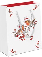 Ambiente Geschenktasche Weihnachten Rotkehlchen - festliche Geschenktüte Weihnachten