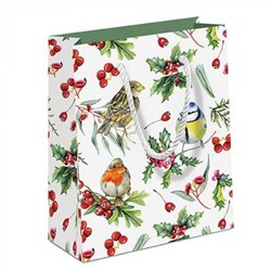 Ambiente Geschenktasche Birds in winter - Winter Geschenkbeutel Vögel