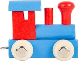 Small Foot - Houten Lettertrein Locomotief Rood/Blauw - 12