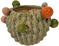 Blumentopf Kaktus Dekoration Kunststoff grün 16,5x16,5x10,5cm innen außen