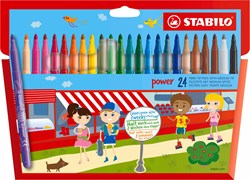 Stabilo Filzstifte power Etui 24 Farben - bis zu 8 Wochen ohne Kappe