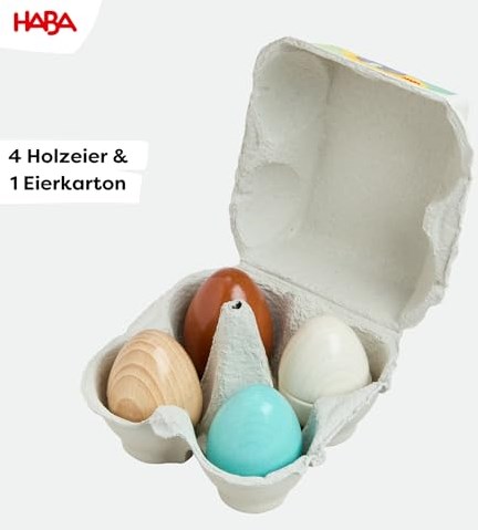 Haba Holzeier - Spielzeug Eier im Eierkarton für Kinderküche-3
