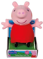 Chillfactor Peppa Pig Plüschfigur sprechende Puppe rotes Kleid 20cm Spielzeug