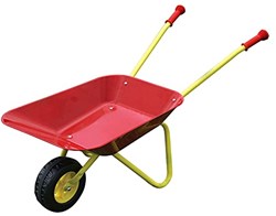 Playfun Metall Kinder Schubkarre rot - Gartenspielzeug für Kinder