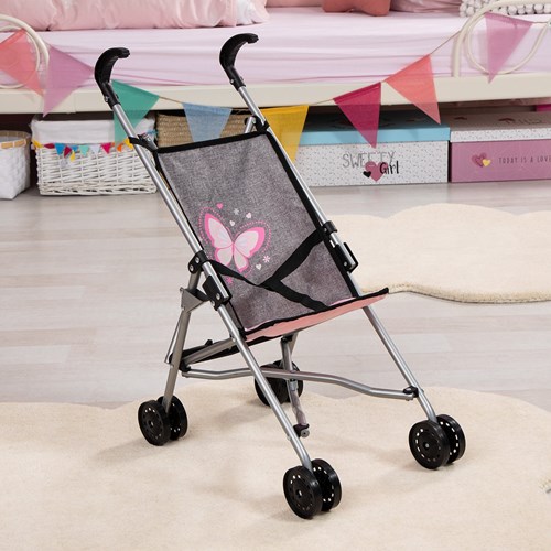 Bayer Chic 2000 Puppenbuggy grau - stabiler Kinderwagen für Puppen-2