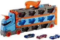 Hot Wheels Spielzeug Transporter - Rennbahn LKW mit 3 Autos-3