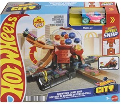 Hot Wheels City Spielset Süßigkeitenautomat - Rennbahn mit Auto