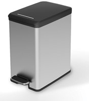 Curver Decobin Slimbin pedaalemmer 25L zilver metallic/zwart