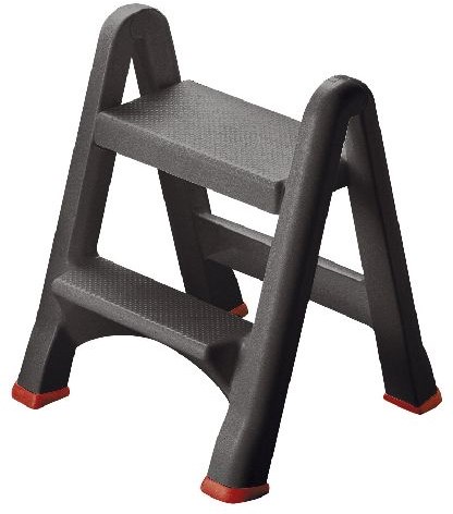 Curver Klapptritt Kunststoff anthrazit-rot 2 Stufen 49x17x63cm