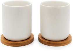 Bredemeijer Teetassen Umea weiß mit Bambus Untersetzer 200ml Set 2